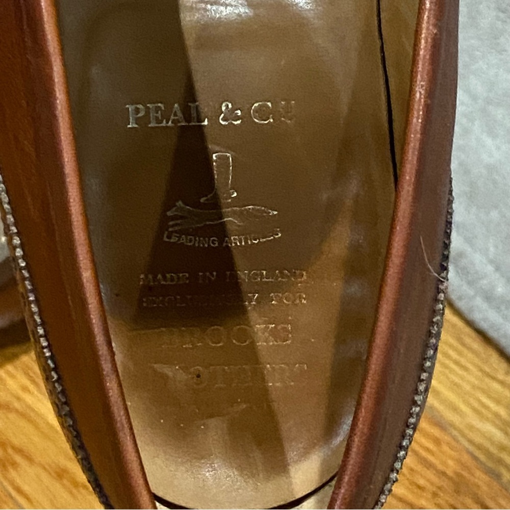 Brooks Brothers Peal & Co Made in England Classic Brown Leather Penny Loafers 9D - Picture 6 of 7
